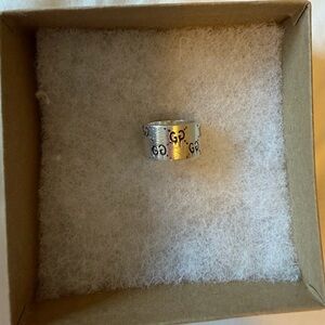 Gucci Sterling Silver Wide Band Ring – Size 13